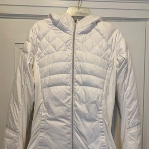 Lululemon Down for the Run jacket, white, goose down, full zip, NWOT